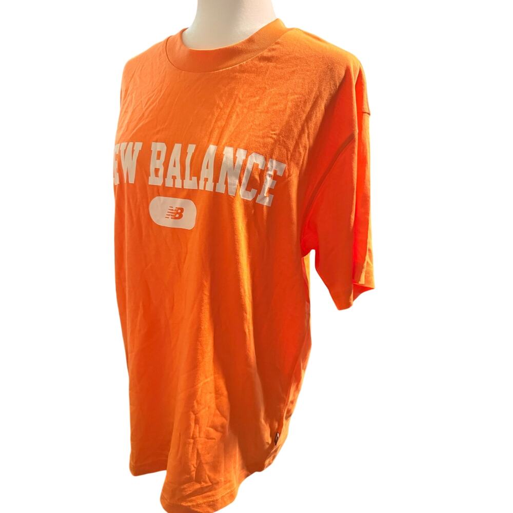 New Balance Orange Graphic Logo Tee, Crew Neck, Activewear, Men's Medium, NWT